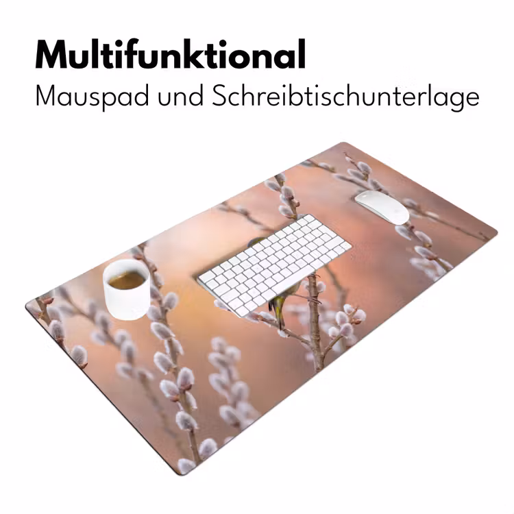 Groenling - Katjes - Lente - Natuur - Zacht Muismat XXL klein -ysfeer4_duits