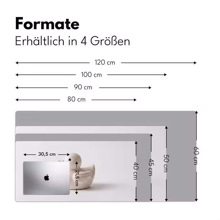 Badeend - Minimalistisch - Wit Muismat XXL klein -ysfeer5_duits