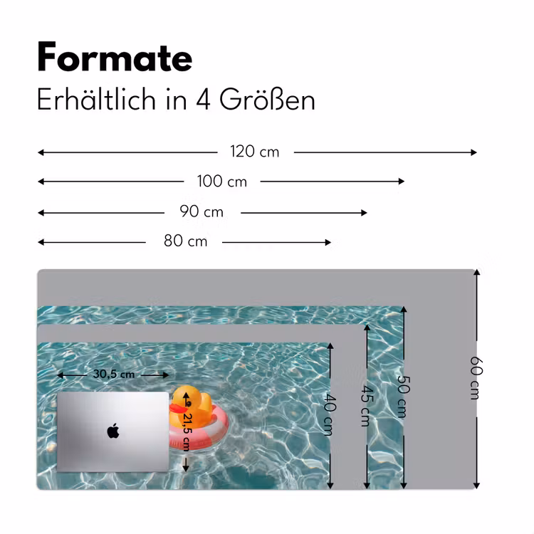 Badeend - Zwemband - Geel Muismat XXL klein -ysfeer5_duits