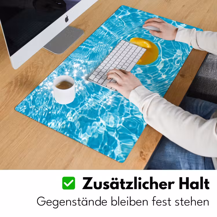 Badeend - Dobberen - Blauw Muismat XXL klein -ysfeer3_duits