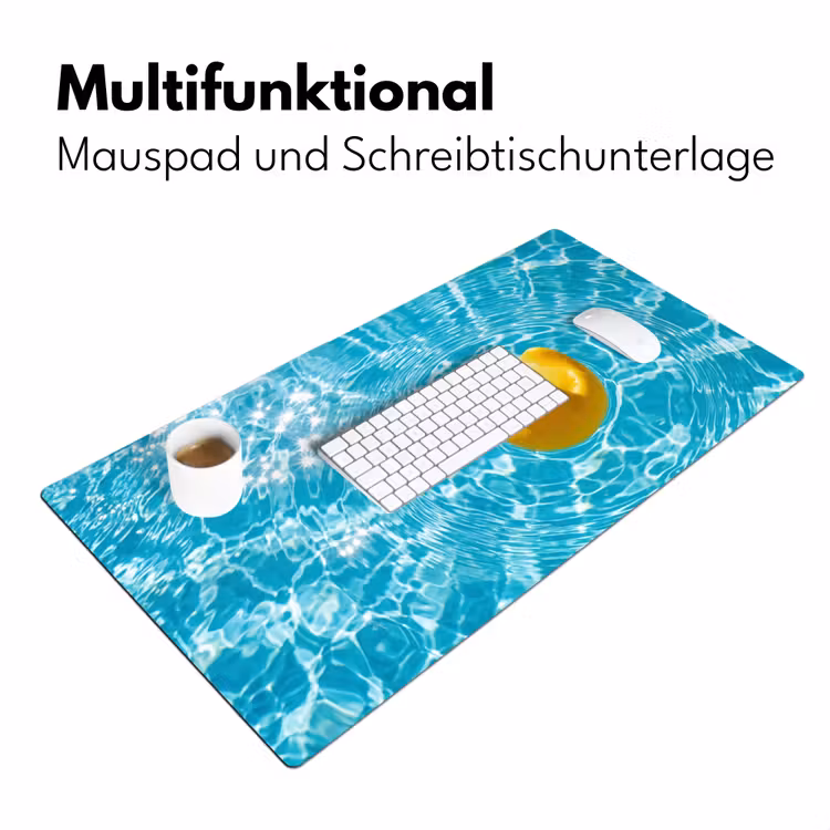 Badeend - Dobberen - Blauw Muismat XXL klein -ysfeer4_duits