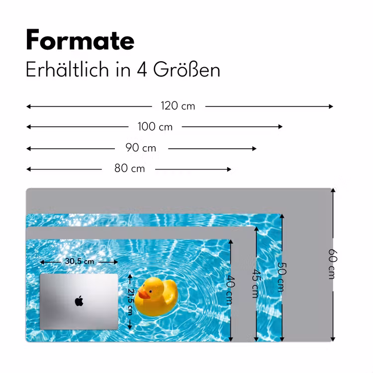 Badeend - Dobberen - Blauw Muismat XXL klein -ysfeer5_duits