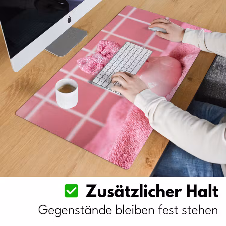 Badeend -Strik - Roze Muismat XXL klein -ysfeer3_duits
