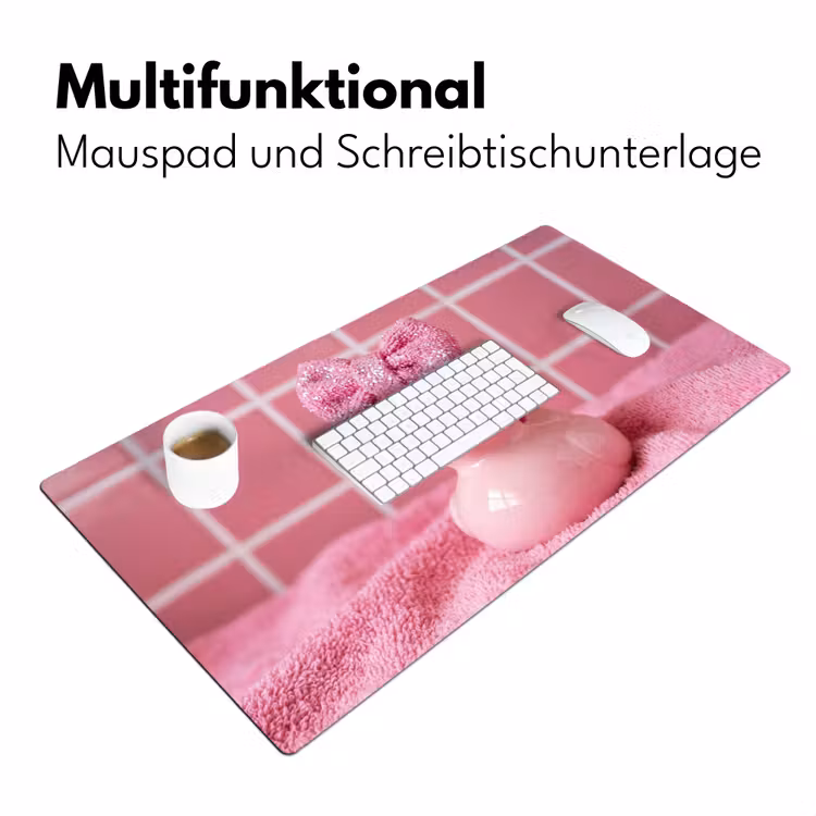 Badeend -Strik - Roze Muismat XXL klein -ysfeer4_duits
