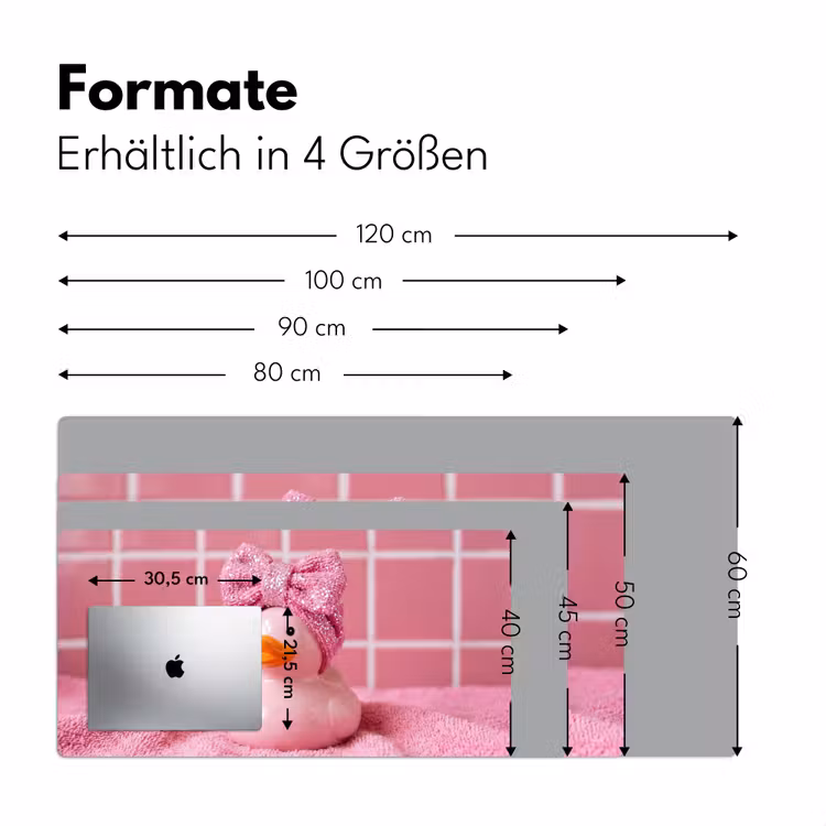 Badeend -Strik - Roze Muismat XXL klein -ysfeer5_duits