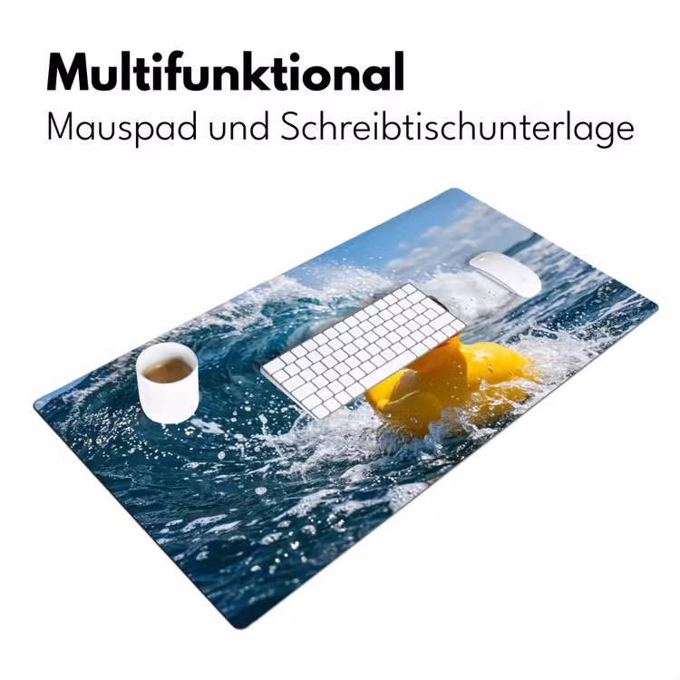 Badeend - Stoer - Golven Muismat XXL klein -ysfeer4_duits