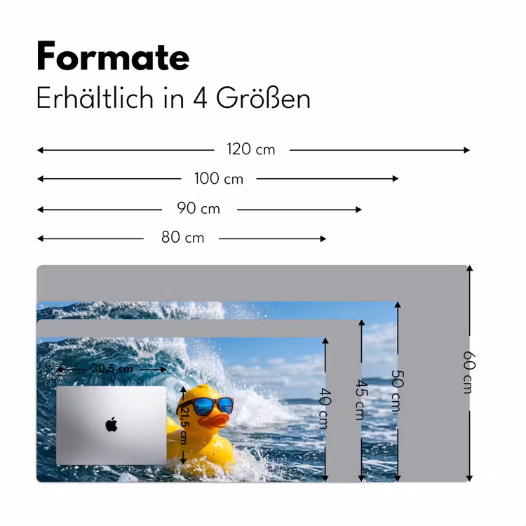 Badeend - Stoer - Golven Muismat XXL klein -ysfeer5_duits
