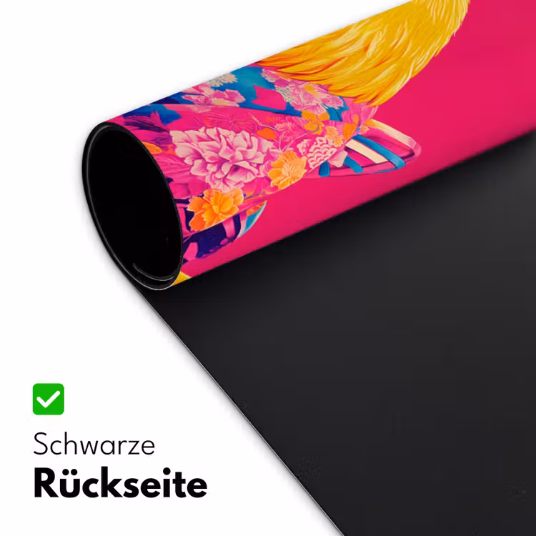 Haan - Kleurrijk - Kimono - Roze Muismat XXL klein -ysfeer2_duits