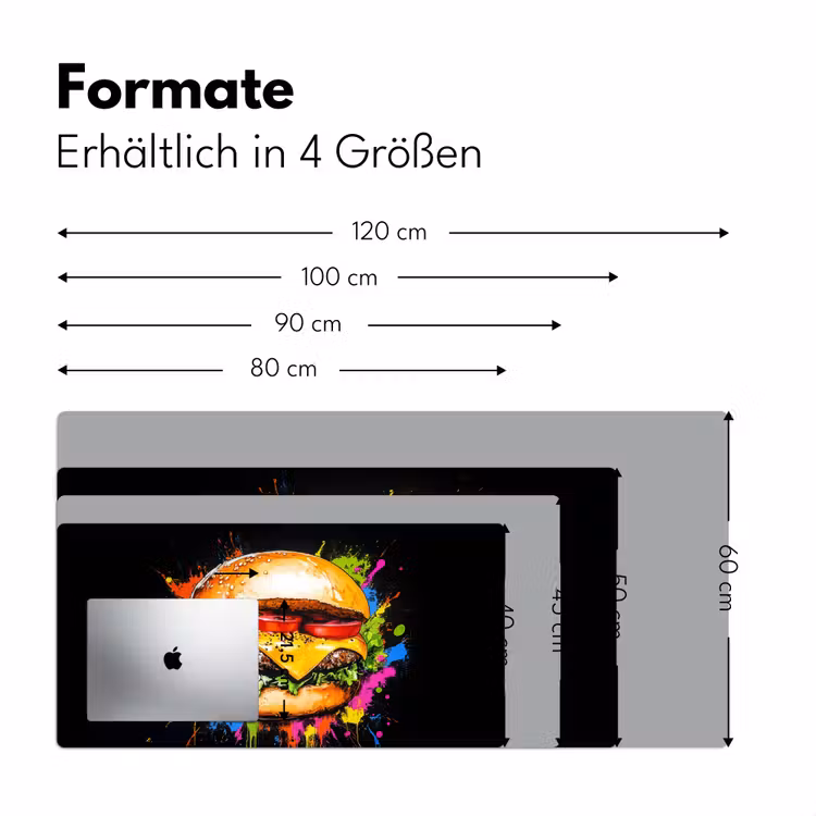 Hamburger - Graffiti - Verf - Kleurrijk - Eten - Abstract Muismat XXL klein -ysfeer5_duits