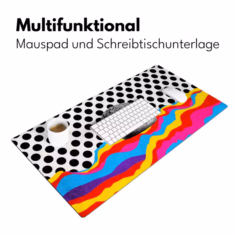 Hamburger - Stippen - Golven - Kleuren Muismat XXL klein -ysfeer4_duits