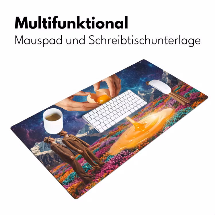 Schreibtischunterlage - Hände – Ei – Surrealismus - Handen - Ei - Surrealisme Muismat XXL klein