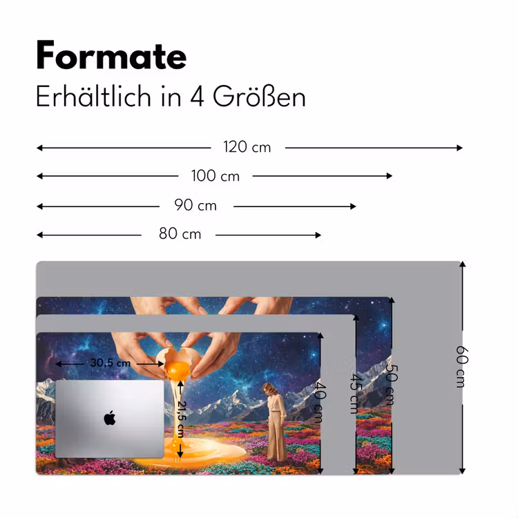 Schreibtischunterlage - Hände – Ei – Surrealismus - Handen - Ei - Surrealisme Muismat XXL klein