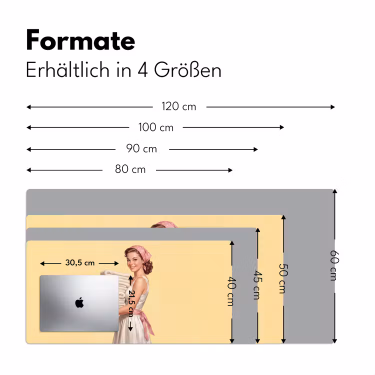 Handdoeken - Vrouw - Jurk - Roze Muismat XXL klein -ysfeer5_duits