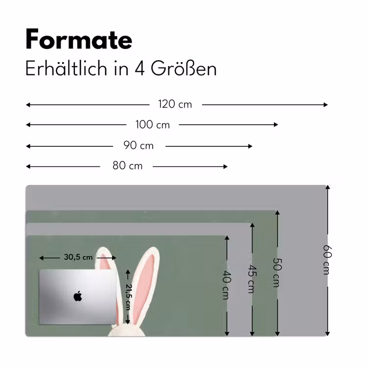 Hazen - Oren - Roze Muismat XXL klein -ysfeer5_duits