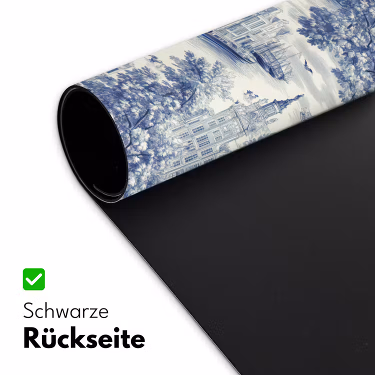 Huizen - Bomen - Water - Vogels - Blauw Muismat XXL klein 681 -ysfeer2_duits