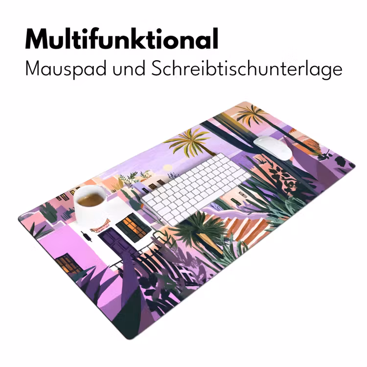 Huizen - Minimalistisch - Palmbomen - Kust Muismat XXL klein -ysfeer4_duits