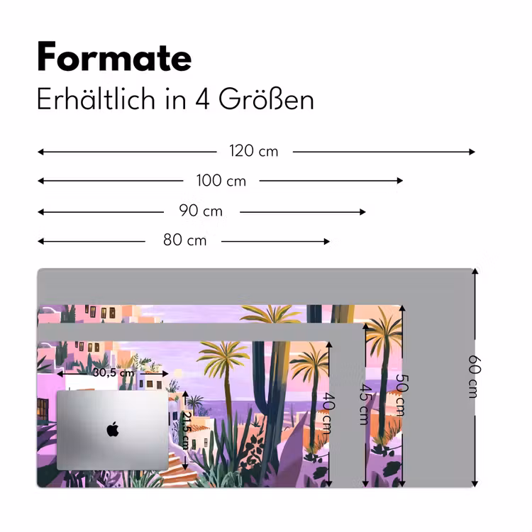Huizen - Minimalistisch - Palmbomen - Kust Muismat XXL klein -ysfeer5_duits