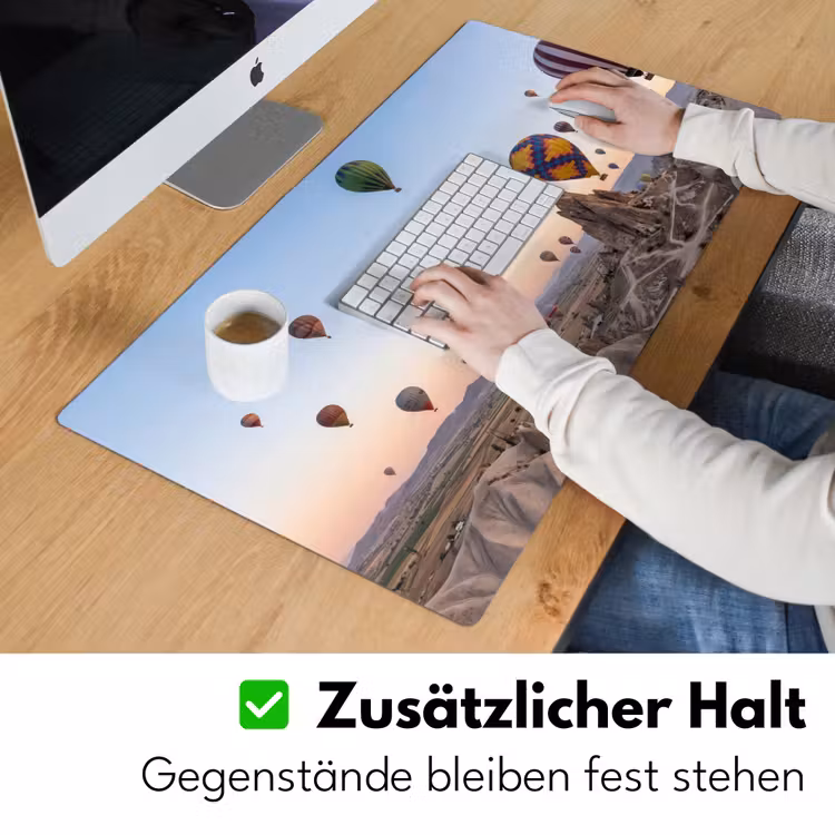 Luchtballonnen - Rotsen - Zonsopgang Muismat XXL klein -ysfeer3_duits