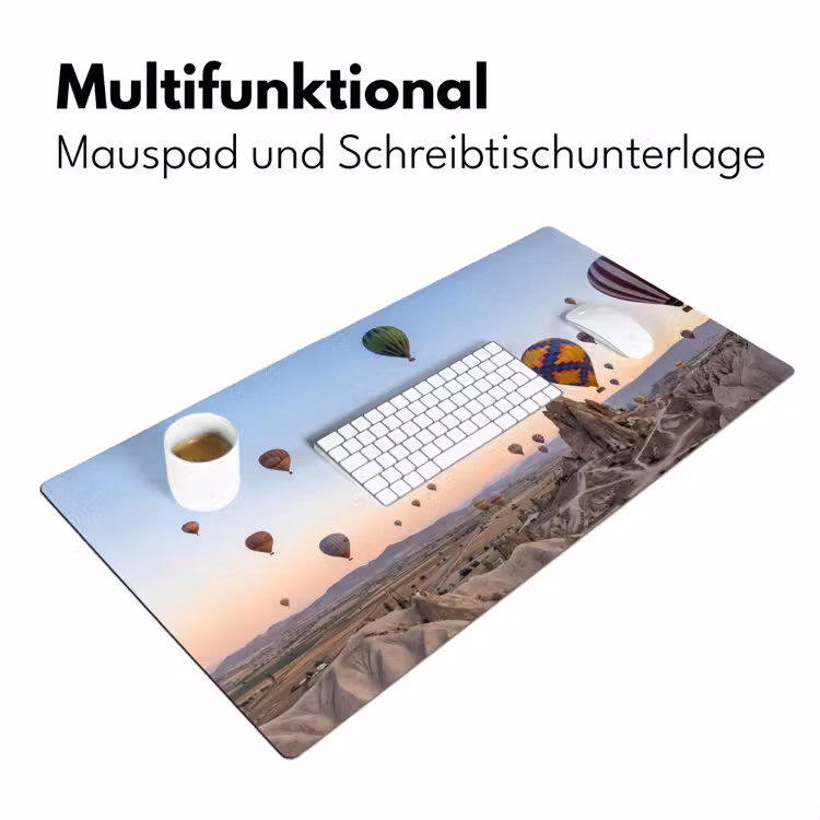 Luchtballonnen - Rotsen - Zonsopgang Muismat XXL klein -ysfeer4_duits