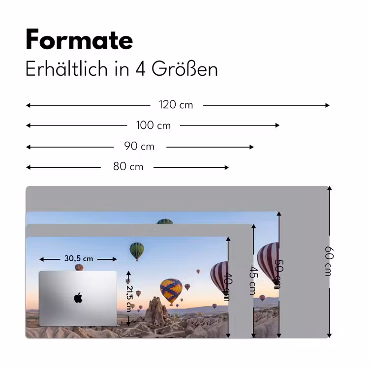 Luchtballonnen - Rotsen - Zonsopgang Muismat XXL klein -ysfeer5_duits
