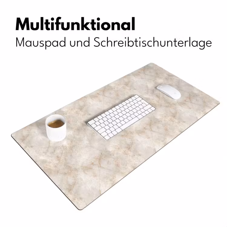 Lichtbeige - Goudbruine Nerven - Marmer Muismat XXL klein 681 -ysfeer4_duits