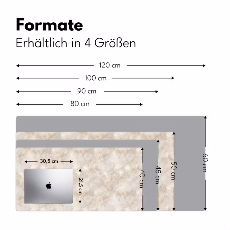 Lichtbeige - Goudbruine Nerven - Marmer Muismat XXL klein 681 -ysfeer5_duits