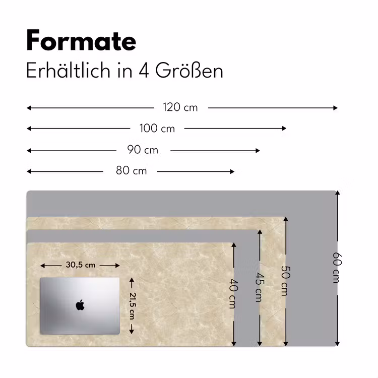 Lichtbeige - Marmer - Diffusie adering Muismat XXL klein 681 -ysfeer5_duits