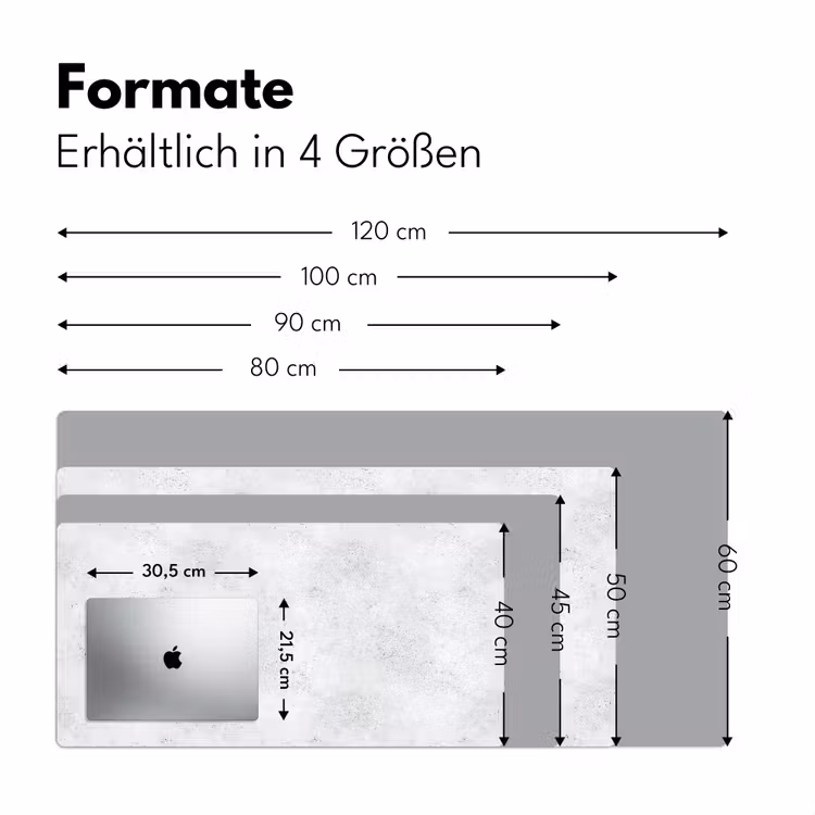 Lichtgrijs - Betonstructuur - Subtiel Muismat XXL klein 681 -ysfeer5_duits