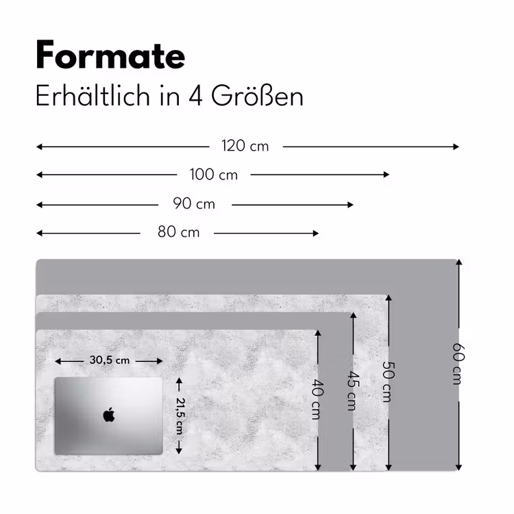 Lichtgrijs - Ruw - Subtiel Muismat XXL klein 681 -ysfeer5_duits