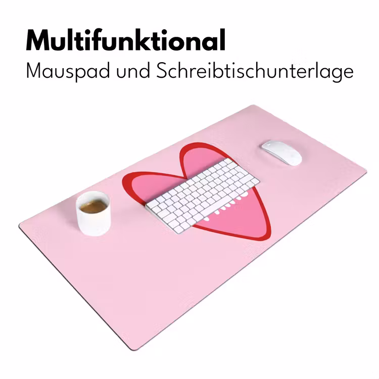 Hart - Frans - Valentijn - Roze Muismat XXL klein -ysfeer4_duits