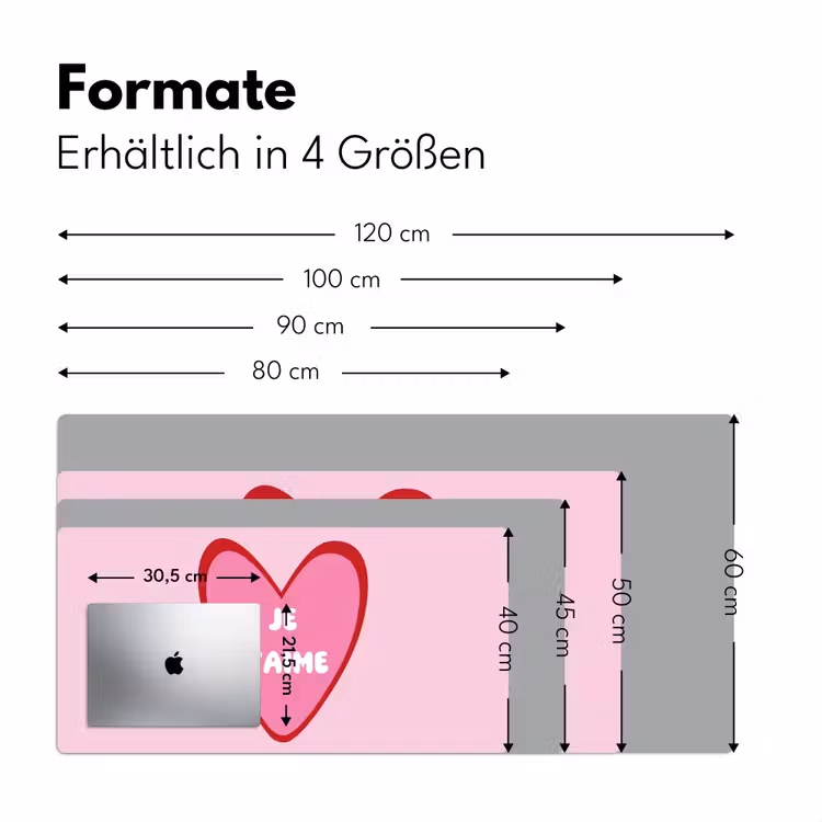 Hart - Frans - Valentijn - Roze Muismat XXL klein -ysfeer5_duits