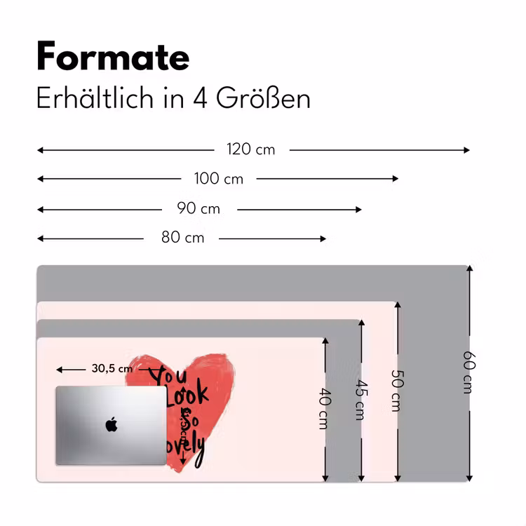 Hart - Rood - Valentijn Muismat XXL klein -ysfeer5_duits