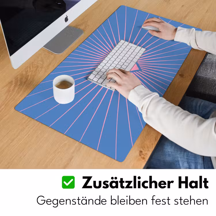 Schreibtischunterlage - Herz – Strahlen – Liebe – Modern – Rosa - Hart - Stralen - Liefde - Modern - Roze Muismat XXL klein