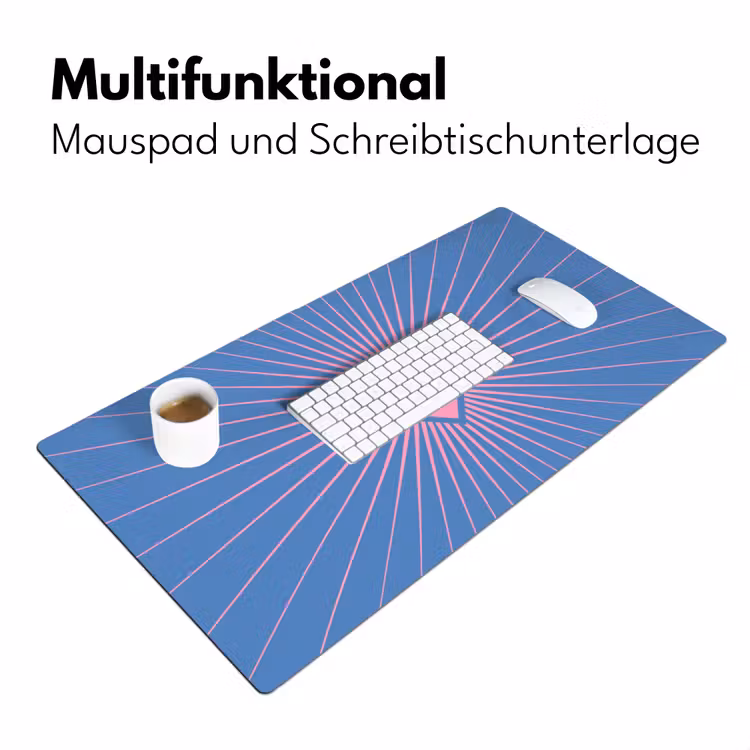 Schreibtischunterlage - Herz – Strahlen – Liebe – Modern – Rosa - Hart - Stralen - Liefde - Modern - Roze Muismat XXL klein