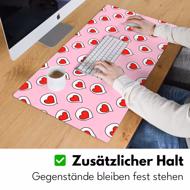 Hartjes - Patroon - Rood Muismat XXL klein 681 -ysfeer3_duits