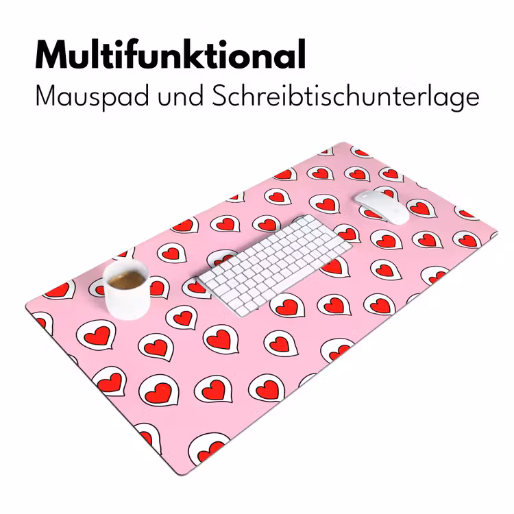 Hartjes - Patroon - Rood Muismat XXL klein 681 -ysfeer4_duits