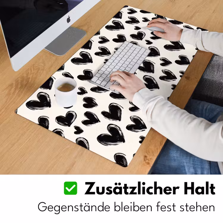 Hartjes - Patroon - Zwart Muismat XXL klein 681 -ysfeer3_duits
