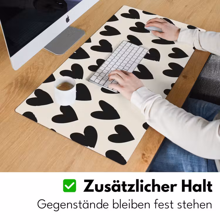 Hartjes - Zwart - Beige Muismat XXL klein -ysfeer3_duits