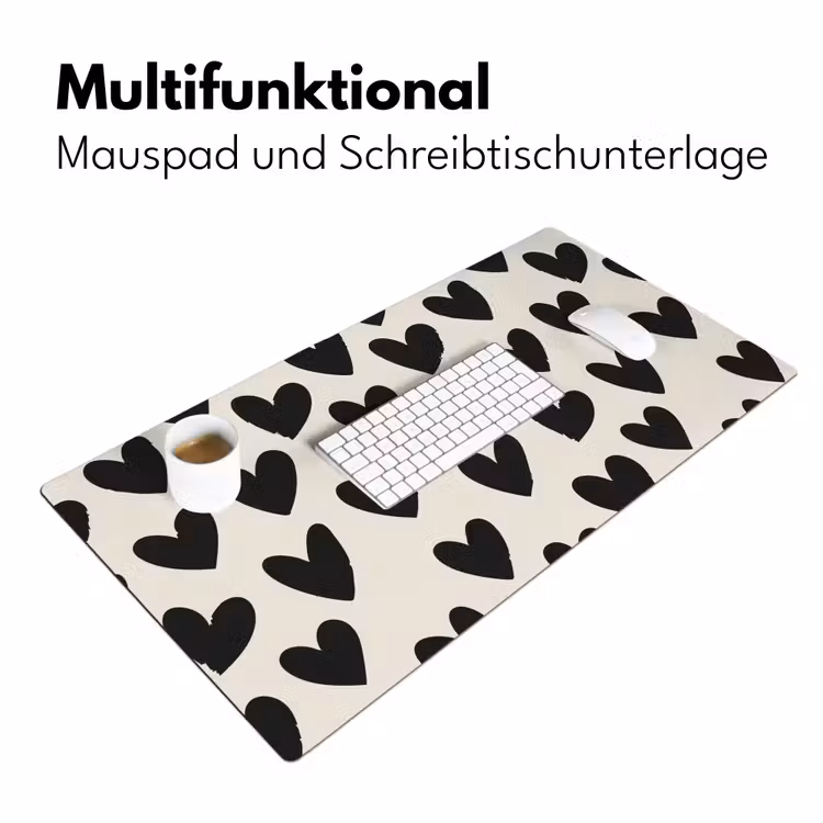 Hartjes - Zwart - Beige Muismat XXL klein -ysfeer4_duits