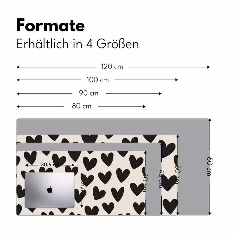 Hartjes - Zwart - Beige Muismat XXL klein -ysfeer5_duits
