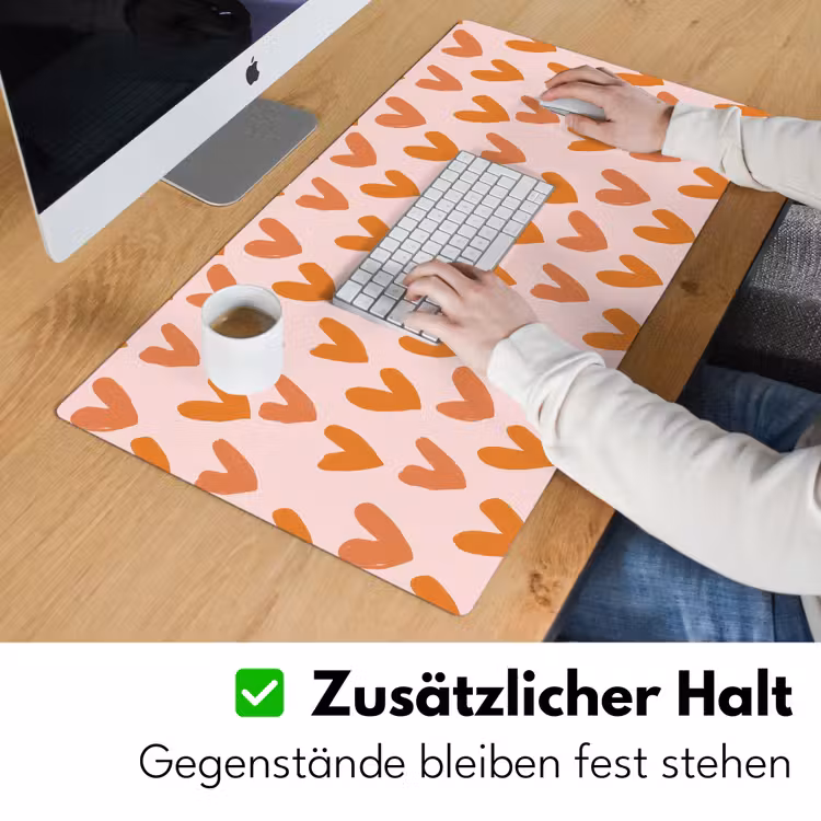 Hartjes - Getekend - Oranje Muismat XXL klein 681 -ysfeer3_duits