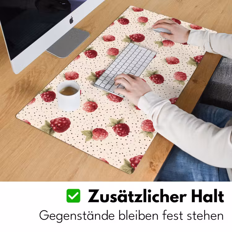 Framboos - Stippen - Rood Muismat XXL klein 681 -ysfeer3_duits