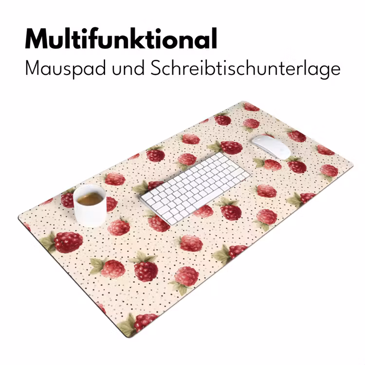 Framboos - Stippen - Rood Muismat XXL klein 681 -ysfeer4_duits