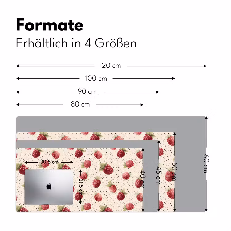 Framboos - Stippen - Rood Muismat XXL klein 681 -ysfeer5_duits