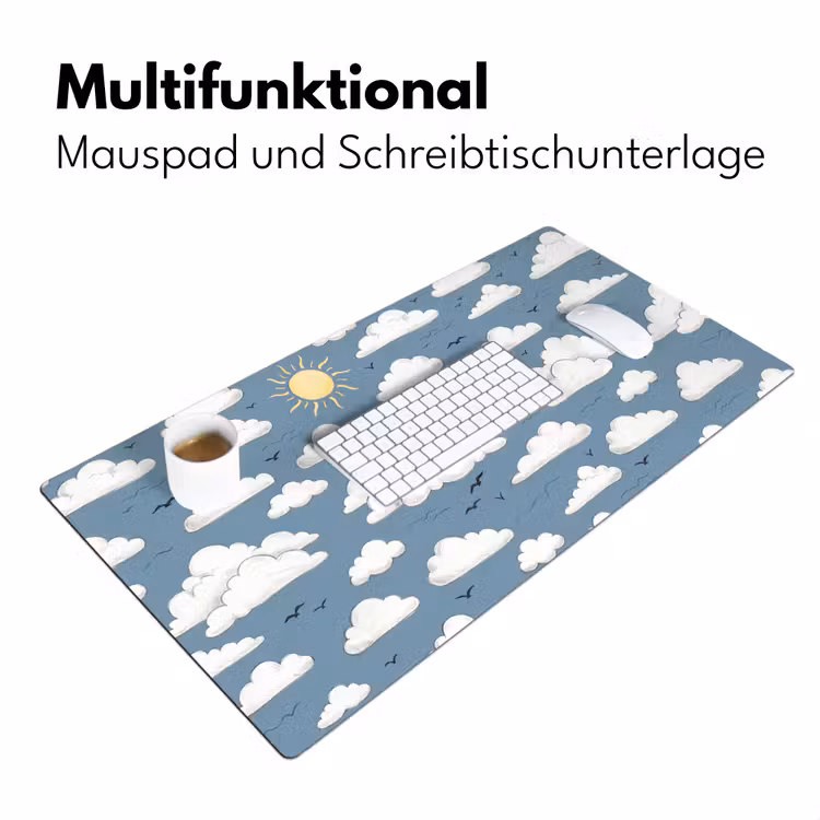 Lucht - Zon - Wolken - Natuur - Blauw Muismat XXL klein -ysfeer4_duits