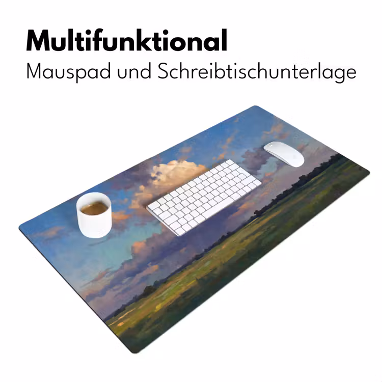 Lucht - Wolken - Landschap - Modern - Oranje Muismat XXL klein -ysfeer4_duits