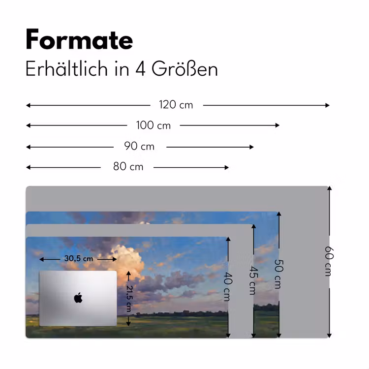 Lucht - Wolken - Landschap - Modern - Oranje Muismat XXL klein -ysfeer5_duits