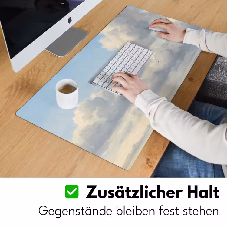 Lucht - Wolken - Natuur - Klassiek - Blauw Muismat XXL klein -ysfeer3_duits