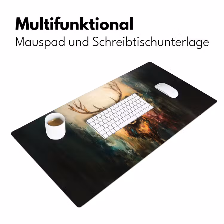 Hert - Geverfd - Gewei - Bruin Muismat XXL klein -ysfeer4_duits