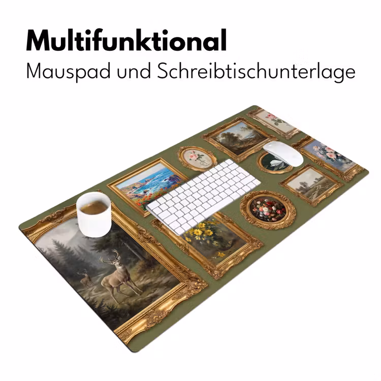 Hert - Bos - Natuur - Klassiek - Dieren Muismat XXL klein -ysfeer4_duits